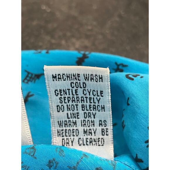 Chico's Design teal blue 100% Silk button up with Asian print 8 or Chicos 1 - Picture 4 of 12